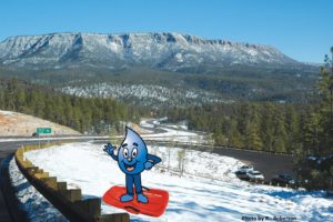 Wayne Drop sledding at the Mogollon Rim